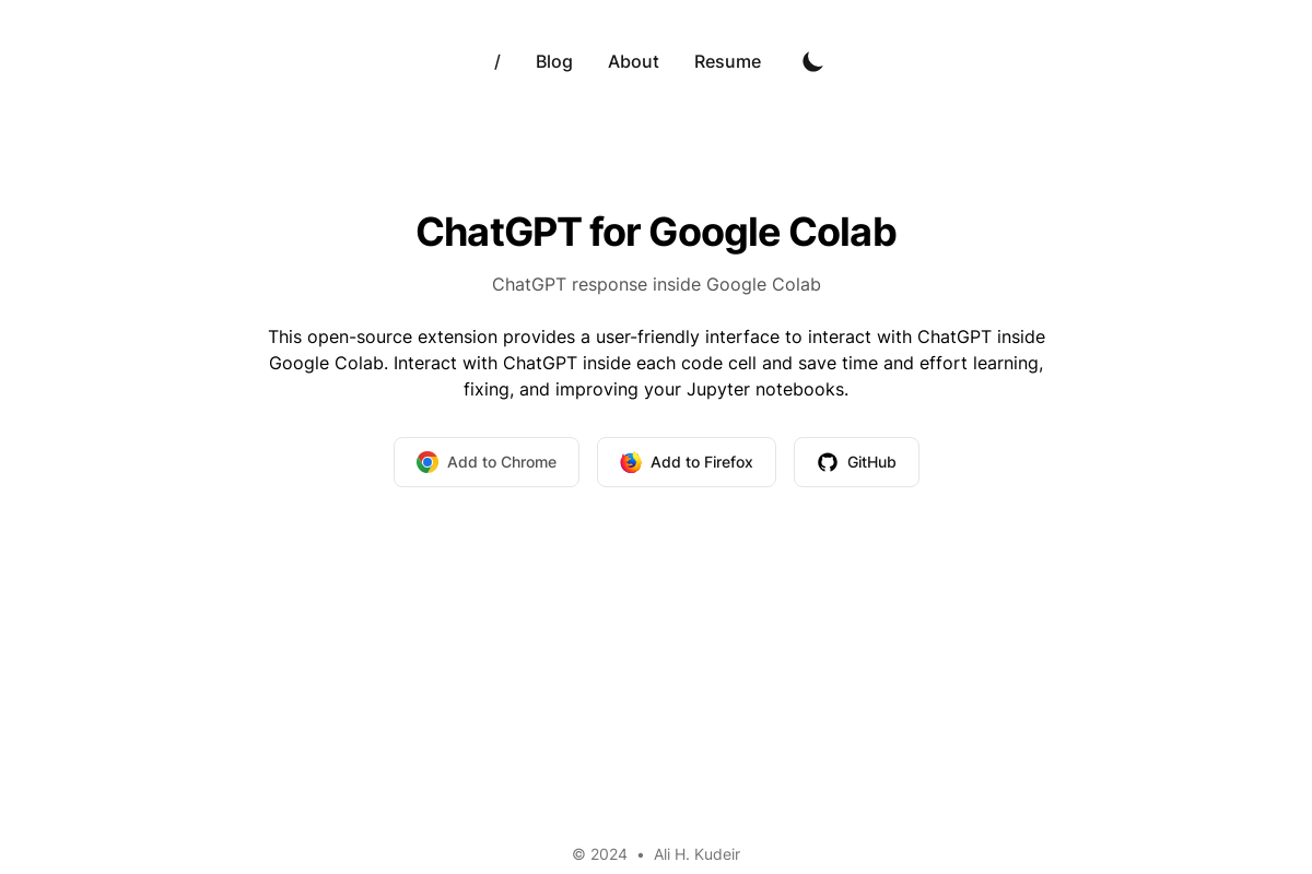 ChatGPT for Google Colab