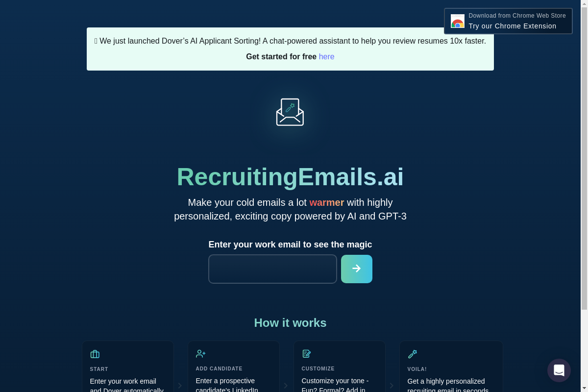 Recruiting Emails AI by Dover