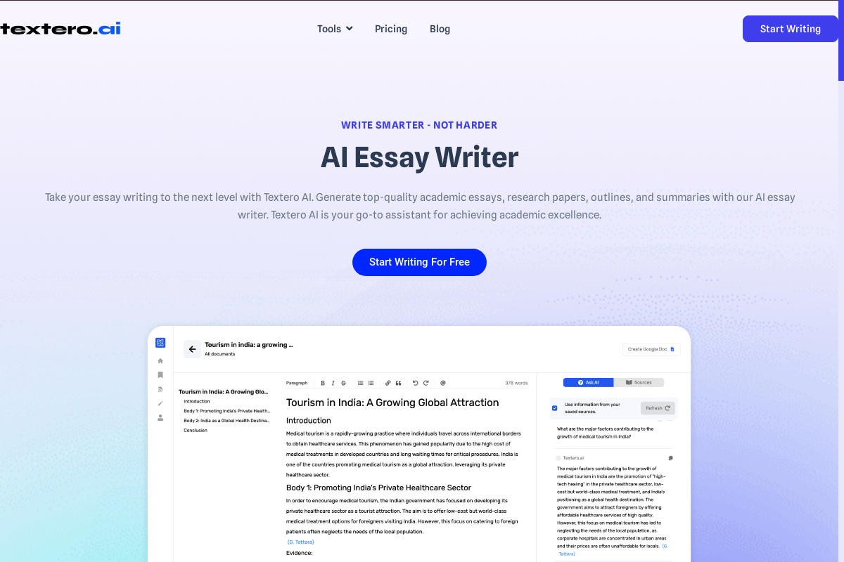 Textero.ai Essay Writer